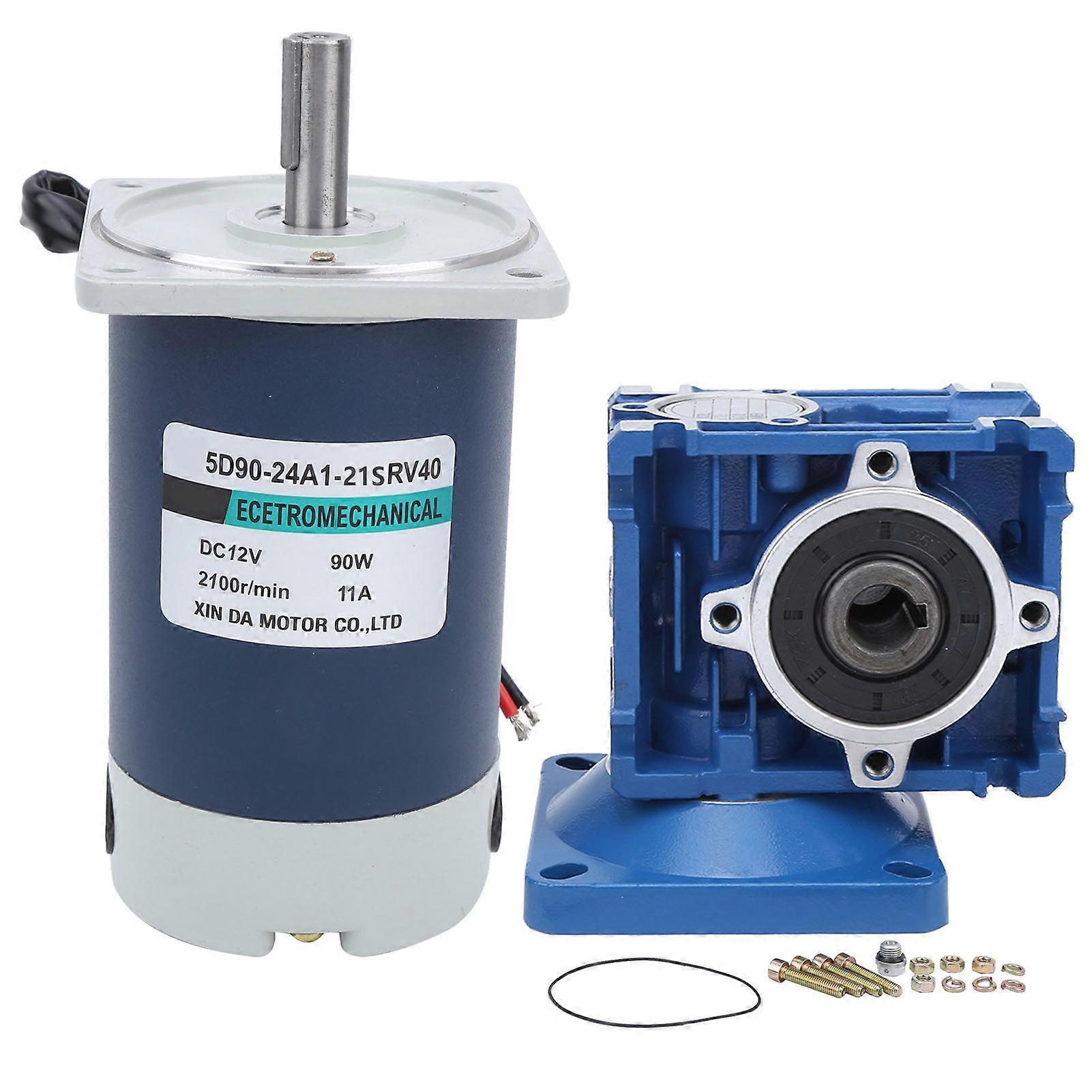 Worm Gear Motor DC Stainless Steel 90W 2100 R Min XD5D90‑24A121SRV RV30 Reduction Ratio(25 DC12V)