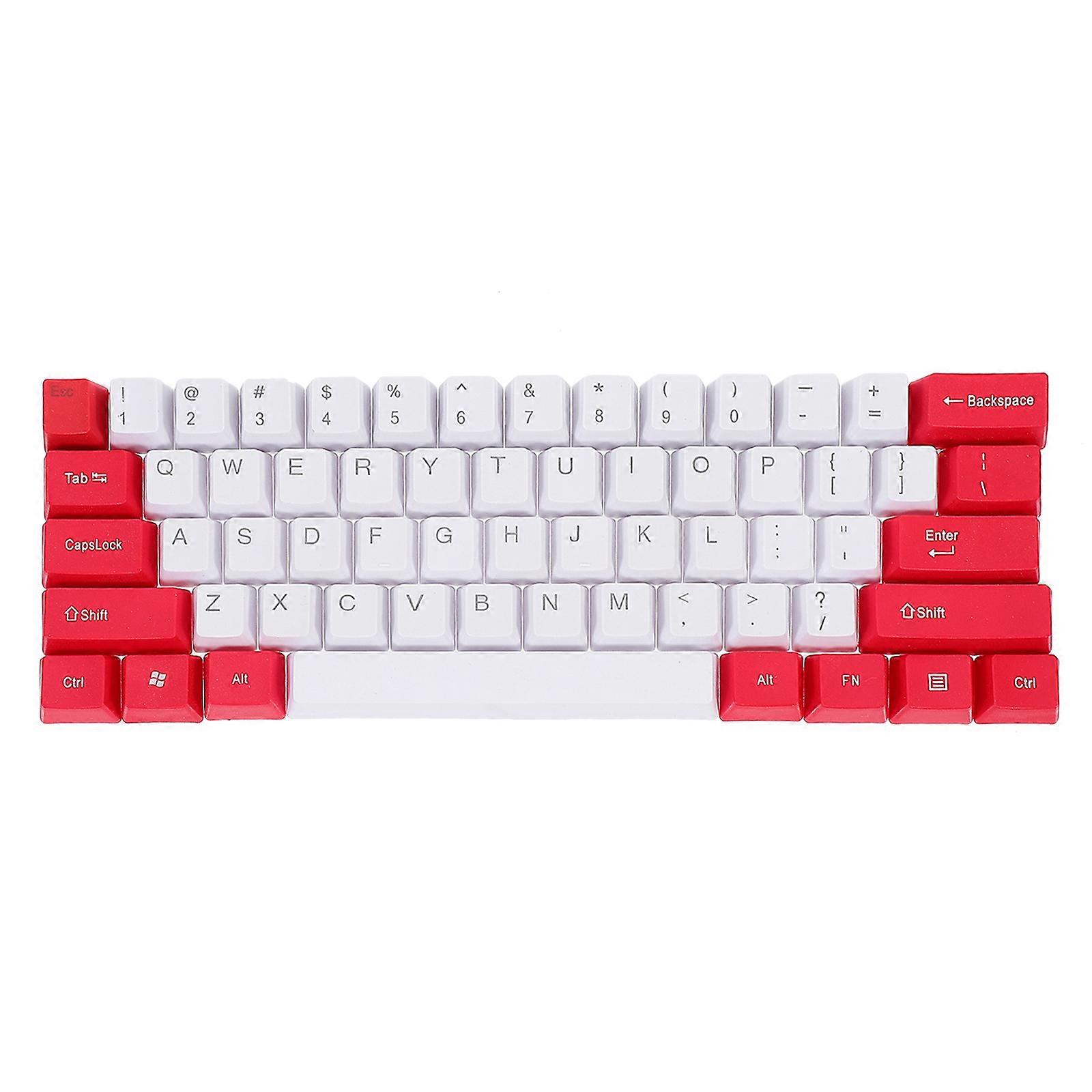 Keyboard Keys Replacement Dye Sublimation Key Mechanical Keyboard Diy Supply Red Color Rectangular Shape Material Color 61Pcs