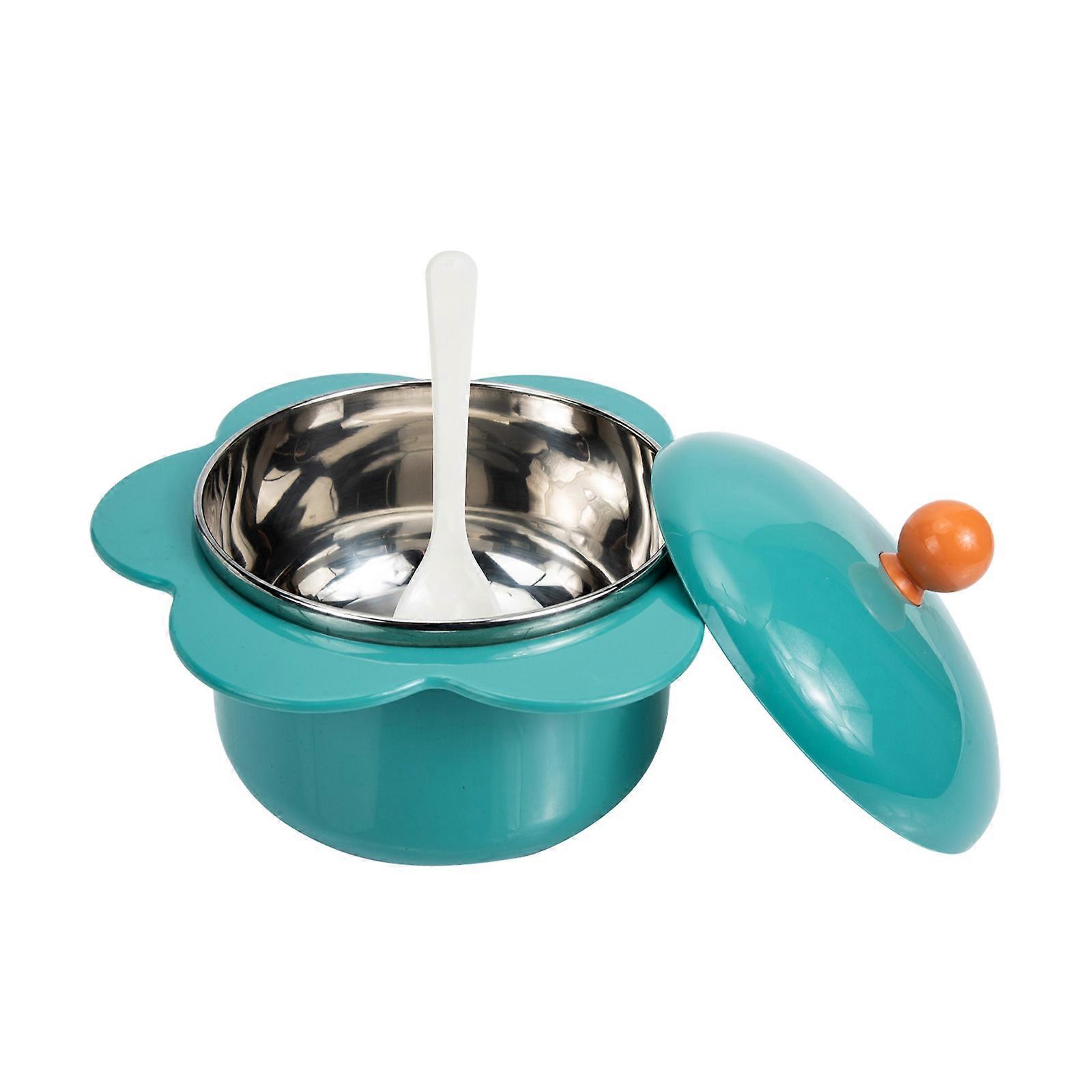 Instant Noodle Bowl with Sunflower Design for Home Use Made of PP Green Color 7.87 Inches