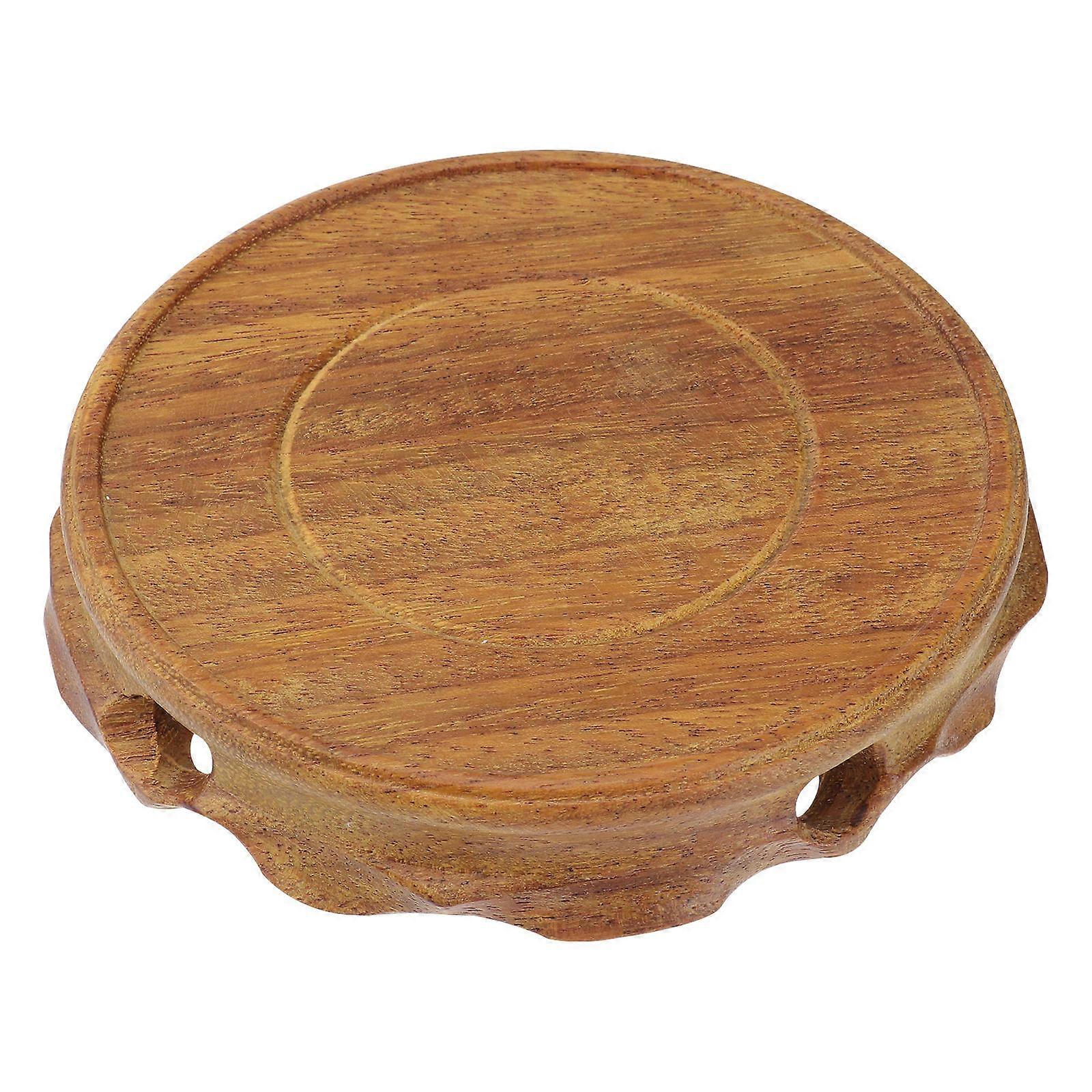 Wood Pedestal Stand Circular Flowerpot Base Home Display Round Storage 1Pack