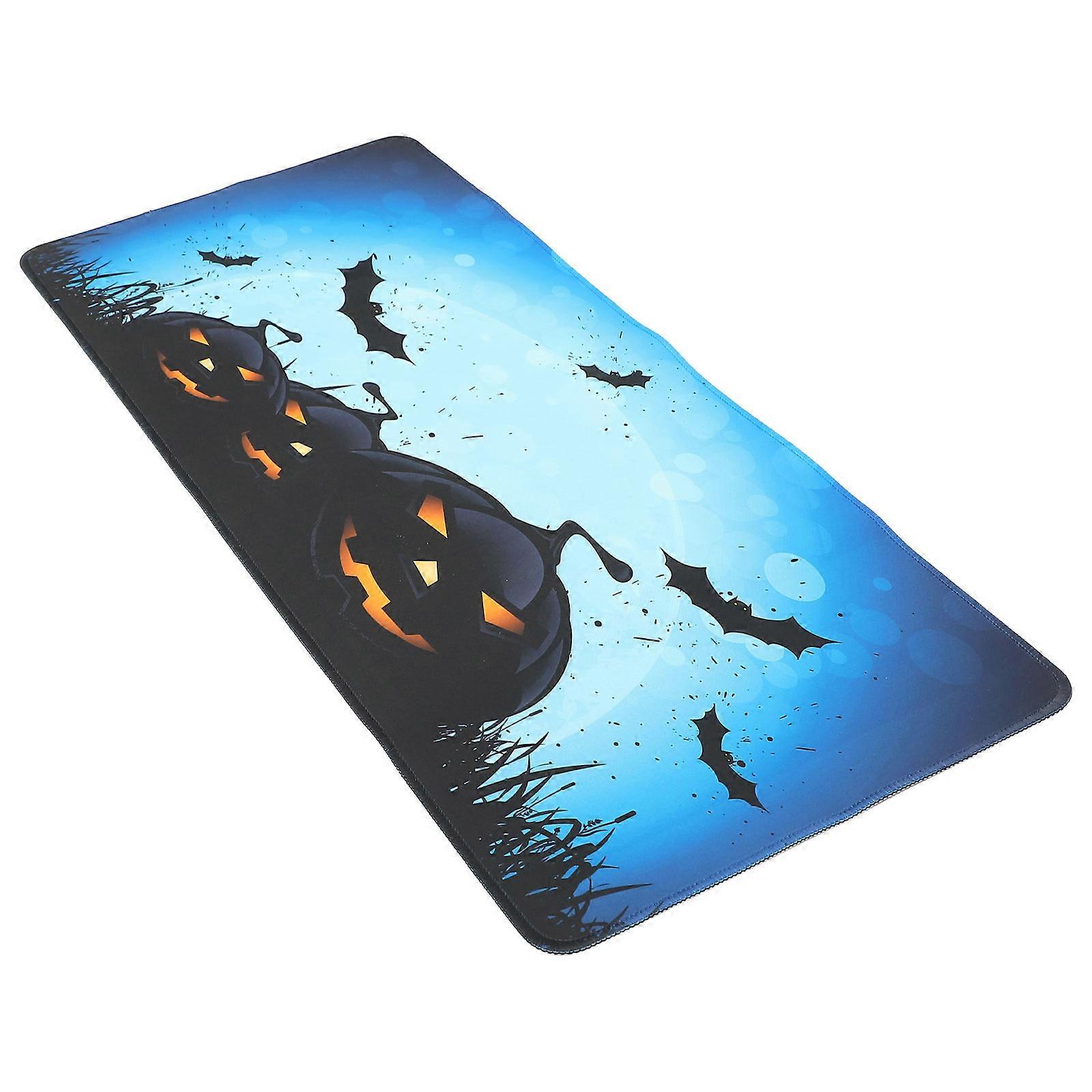 Desk Mouse Mat NonSkid Rubber Base For Gaming Blue 70x30cm 1Set