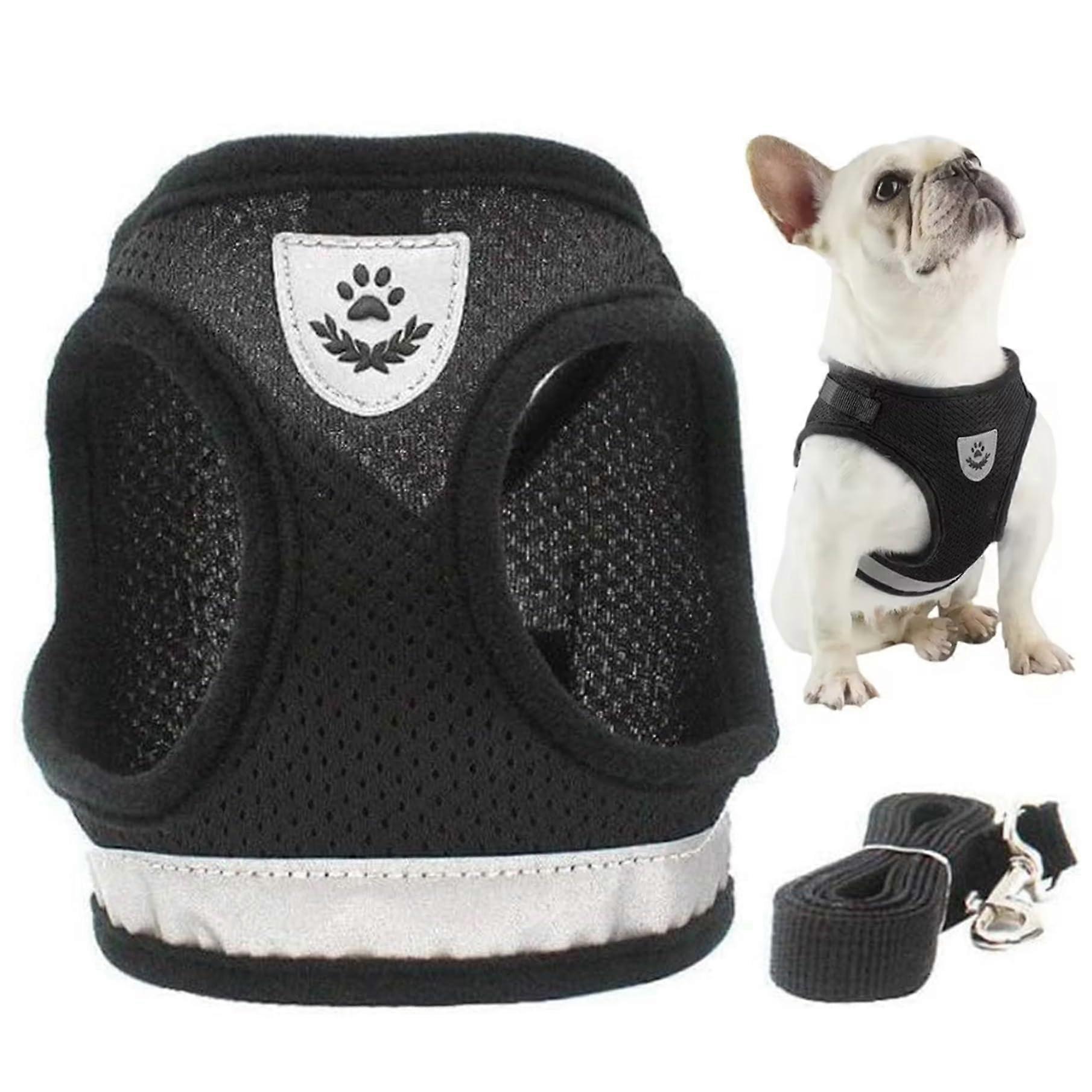 Small Dog Harness and Lead Set, Adjustable No Pull Mesh Vest for Cats and Small Dogs under 1.5 kg