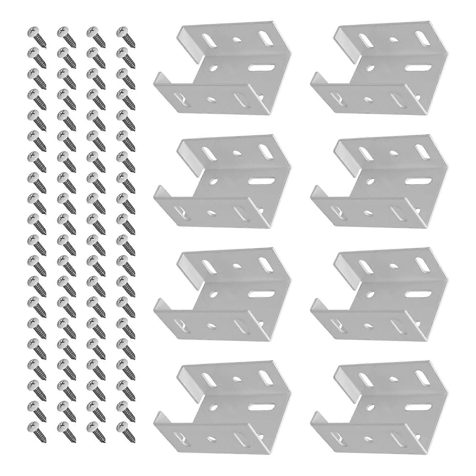 8Pcs Heavy Duty Aluminum Alloys Fence Bracket with Screws Guide Rail Railing Connector Deck Wood Rail Bracket Enduring Multicolor