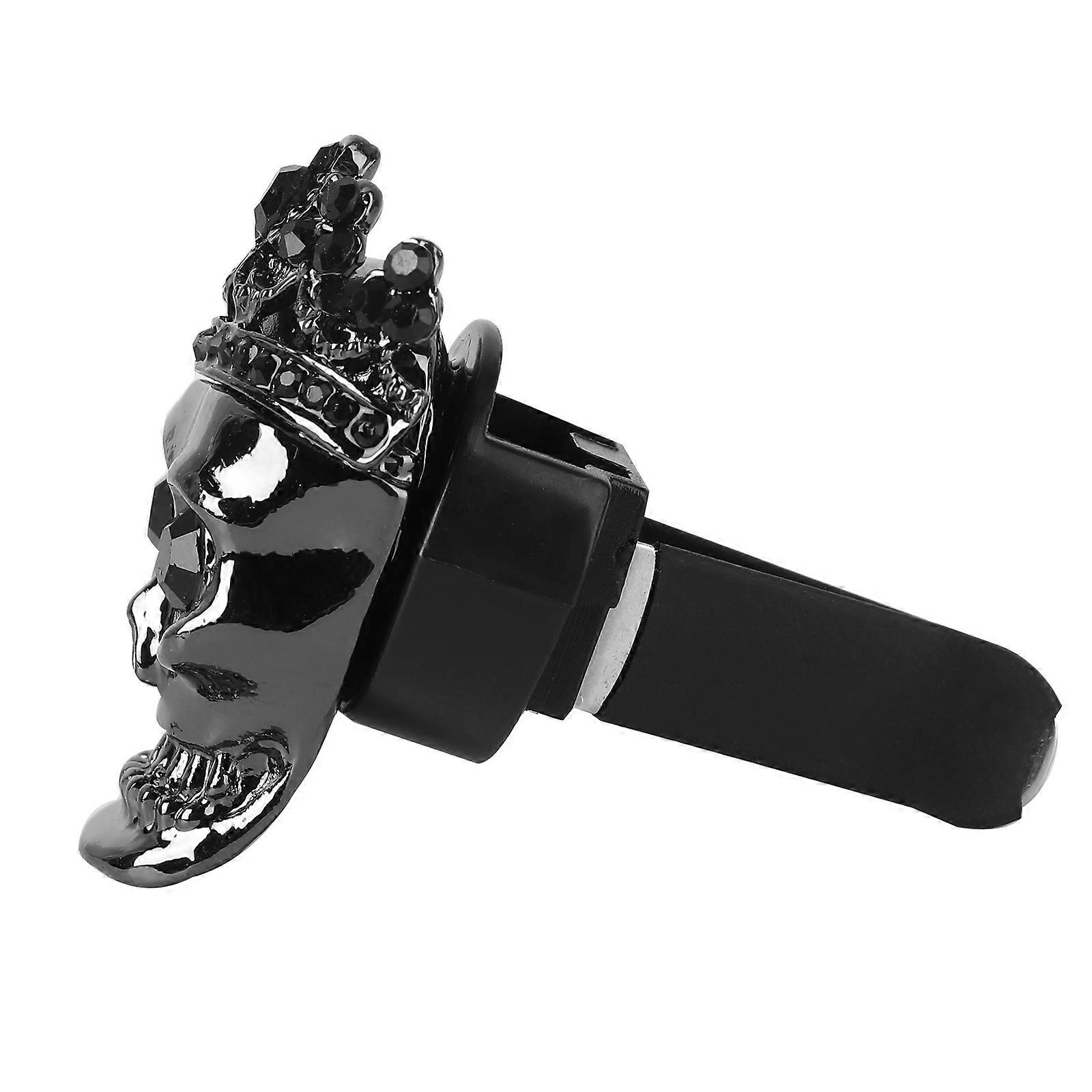Car Freshener Vent Clip Skull Shape Odor Minimization Black 1Set