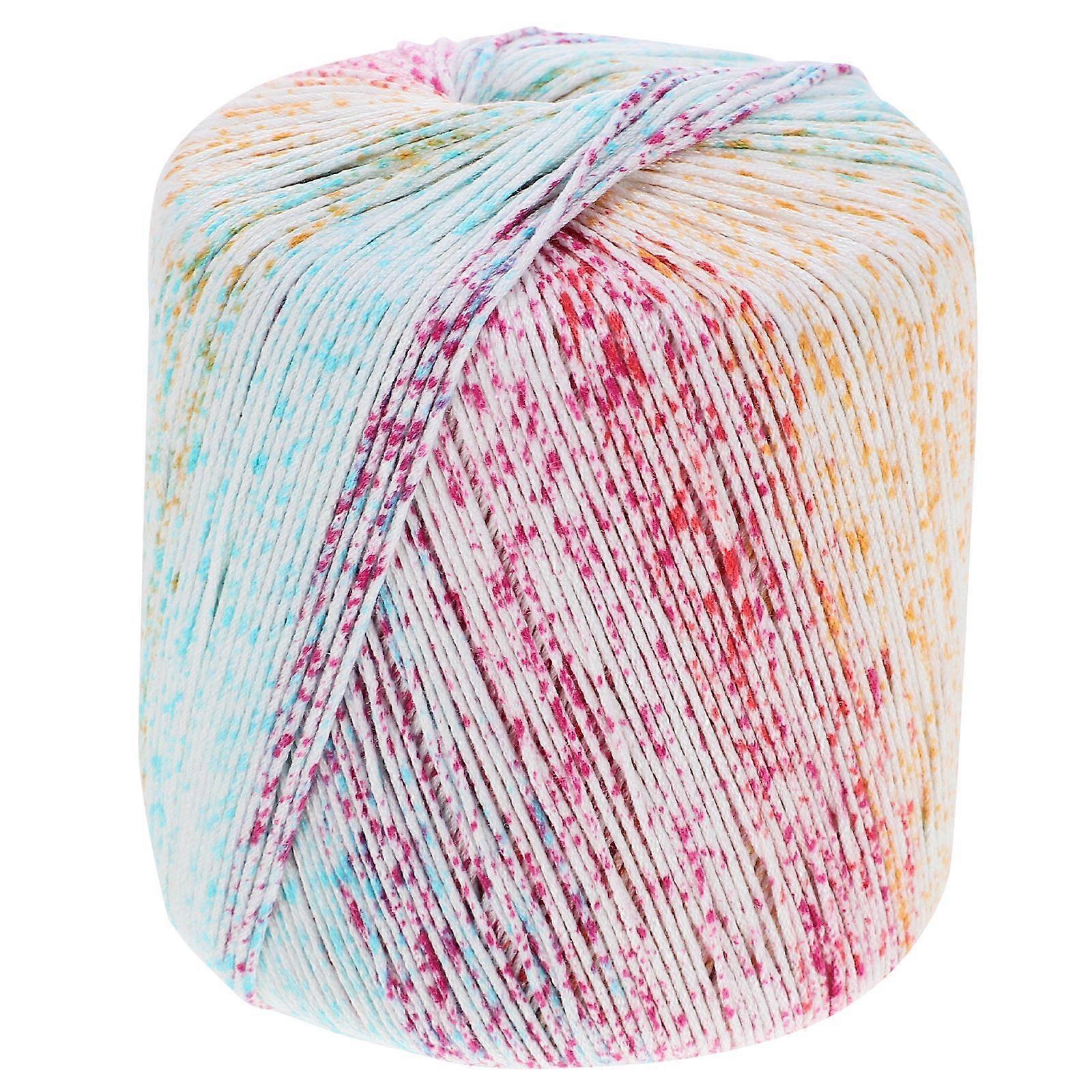1 Roll 133M Color Segment Dyed Gradient Cotton Yarn DIY Thread Hand Crocheted Scarf Hat Shawl Line Material for Hand Knitting DIY Sweater Blanket Cost