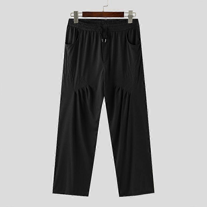 INCERUN Mens Drawstring Elastic Waist Casual Trousers Loose Sport Long Pants
