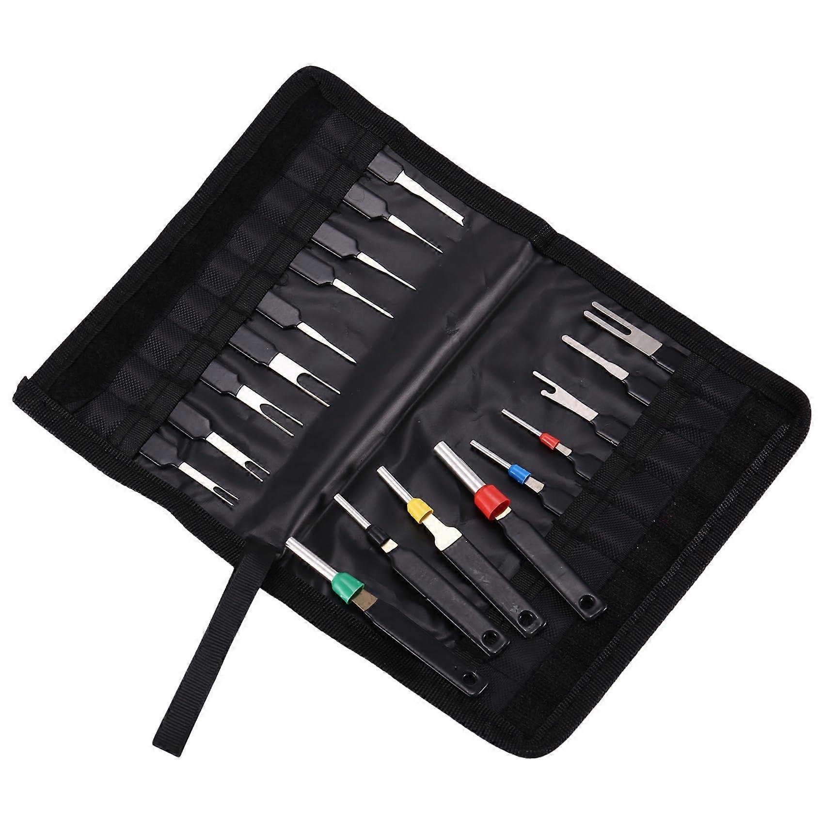 Tool for removing automatic clamps, puller kit for electrical socket extraction of cars, depinning tool set (18 pieces)