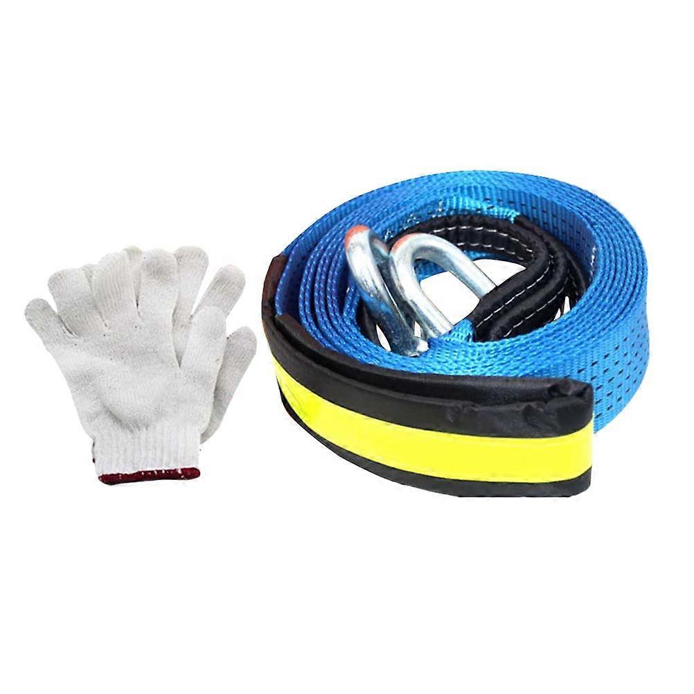Tow Ropes For Cars Winch Rope Emergency Rescue Car Towing Vibration Reduction Night Safety Blue 500x5x1cm 1Pcs