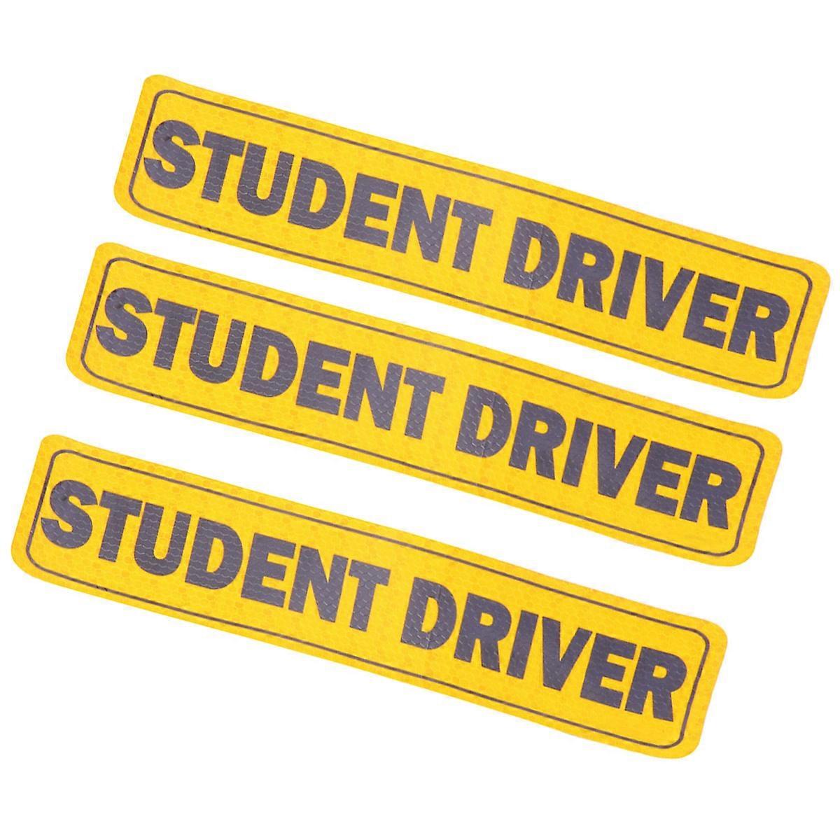 Reflective Vehicle Sticker 3Pcs Magnetic Warning Tape With Creative Letter Design For Drivers