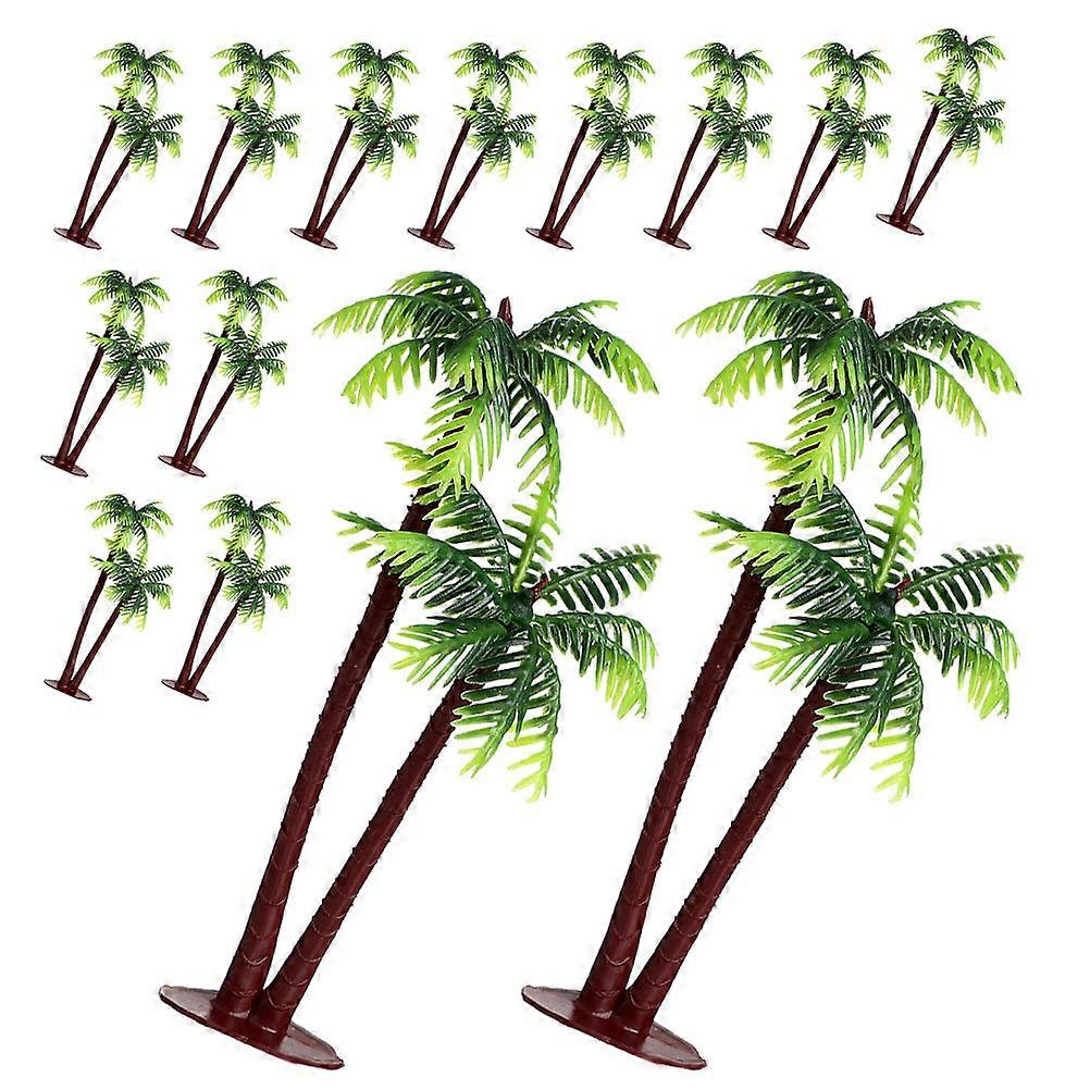 15pcs Micro Landscape Coconuts Tree Miniature Plant Tree Models Mini Artificial Palm Tree