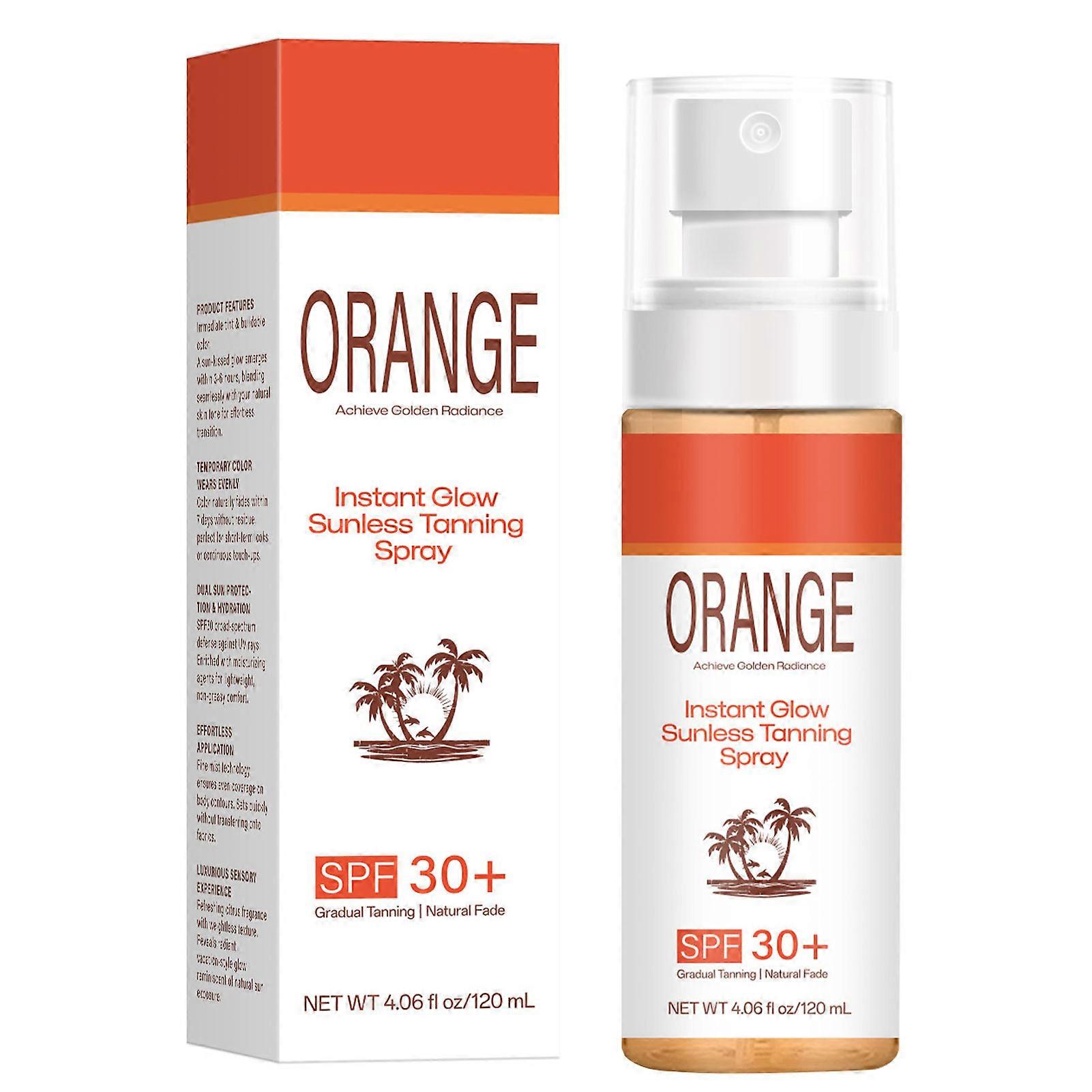 Orange Tanning Sunscreen Spray SPF30 Deeply Hydrates for Beach Vacation Poolside Sun-Kissed Radiance