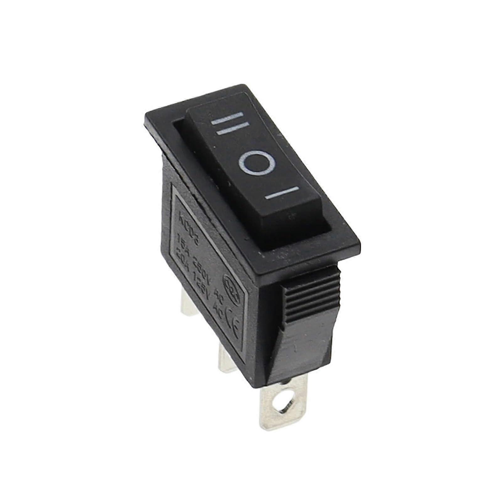 KCD3 220V ON/OFF SPST Rocker Switch Single Pole Single Throw 2 3 Positions 20A 125VAC With LED Light (Black 3 Gear, 2PCS) 2PCS Black 3 Gear