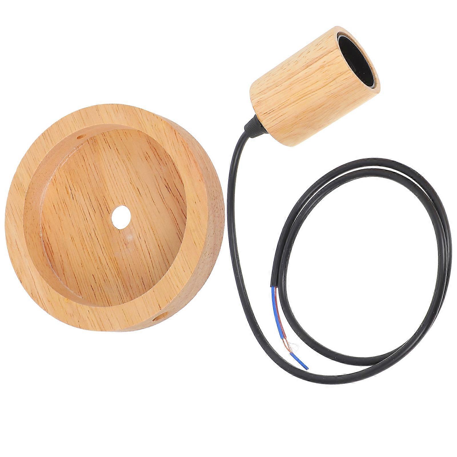 Wood Pendant Lights with E27 Sockets Retro Design for Home Multi Color PET and Wood Material Adjustable Length