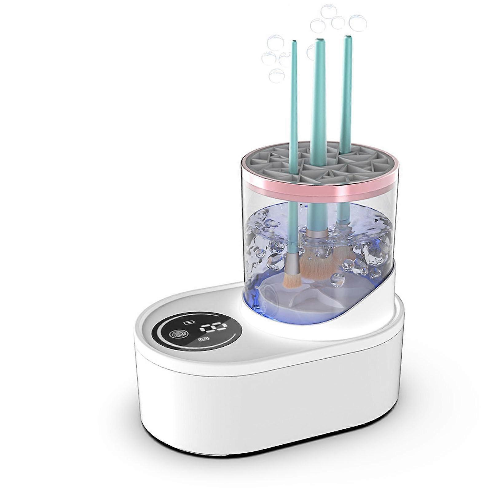 Automatic Makeup Brush Cleaner with One-Button Operation for All Size Cosmetic Brushes