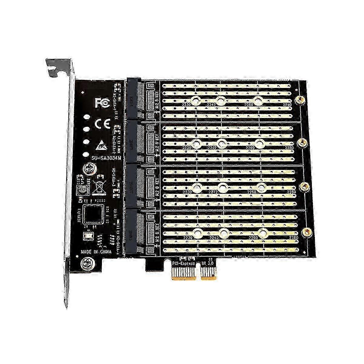 Mining PCIE a M2 Adattatore PCI X1 4 Porte B Key M.2 NGFF SATA SSD Adattatore PCI-E Adattatore Espansione Ri