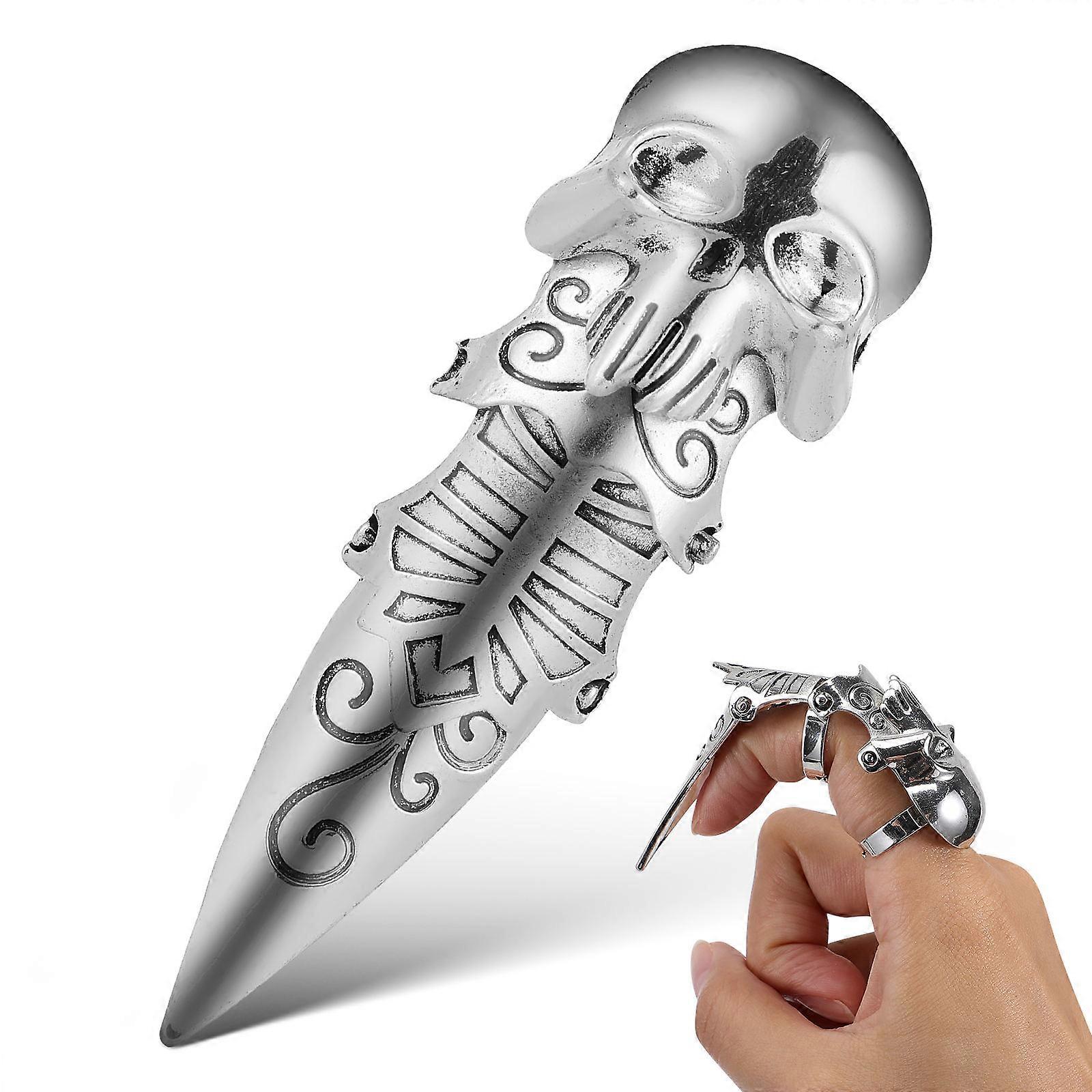 Silver Skull Ring Man Open Ring for Decor 1Pcs Alloy Finger Accessory
