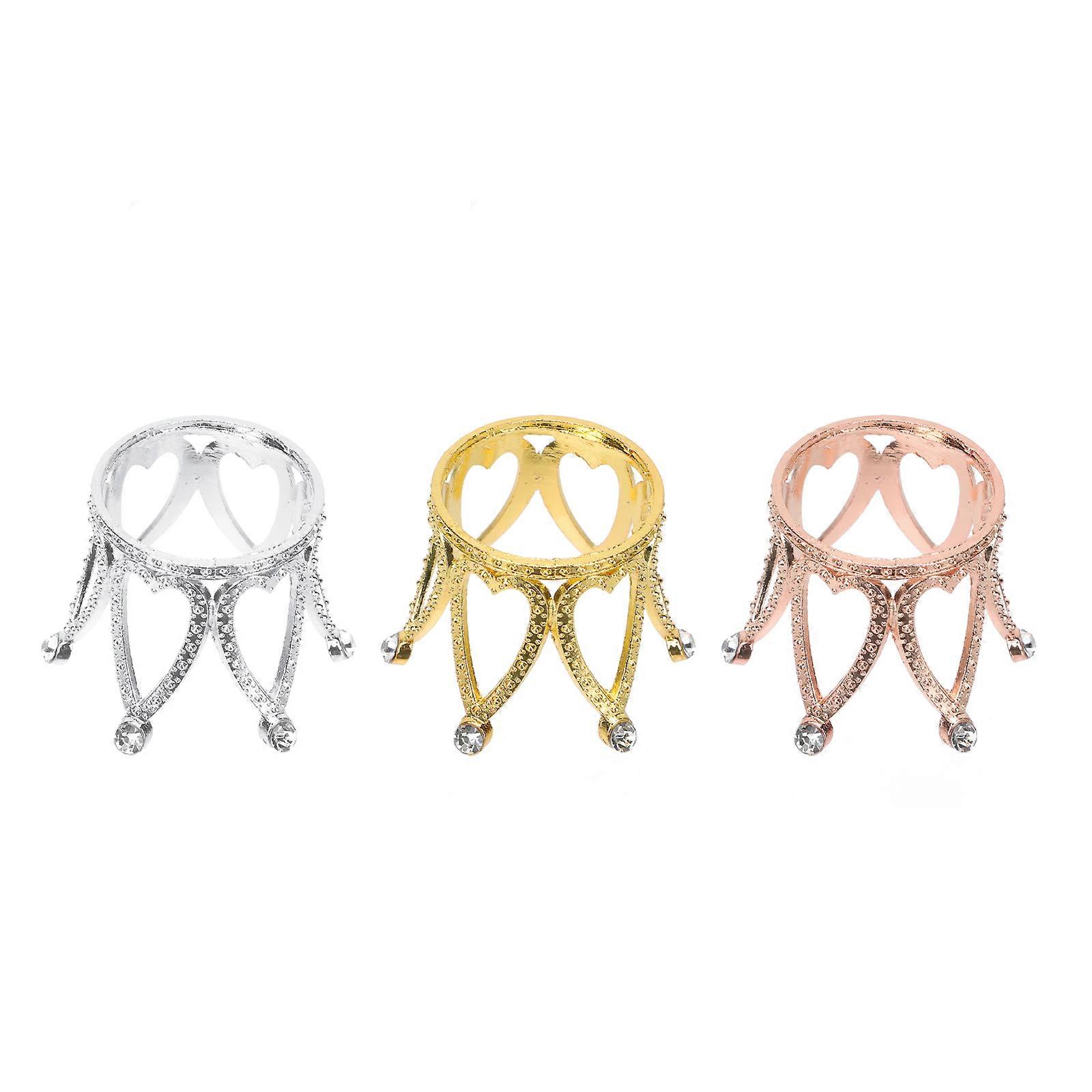 Crown Shape Pedestal Base for Home Decoration in Assorted Colors Wide Uses Stylish Zinc Alloy