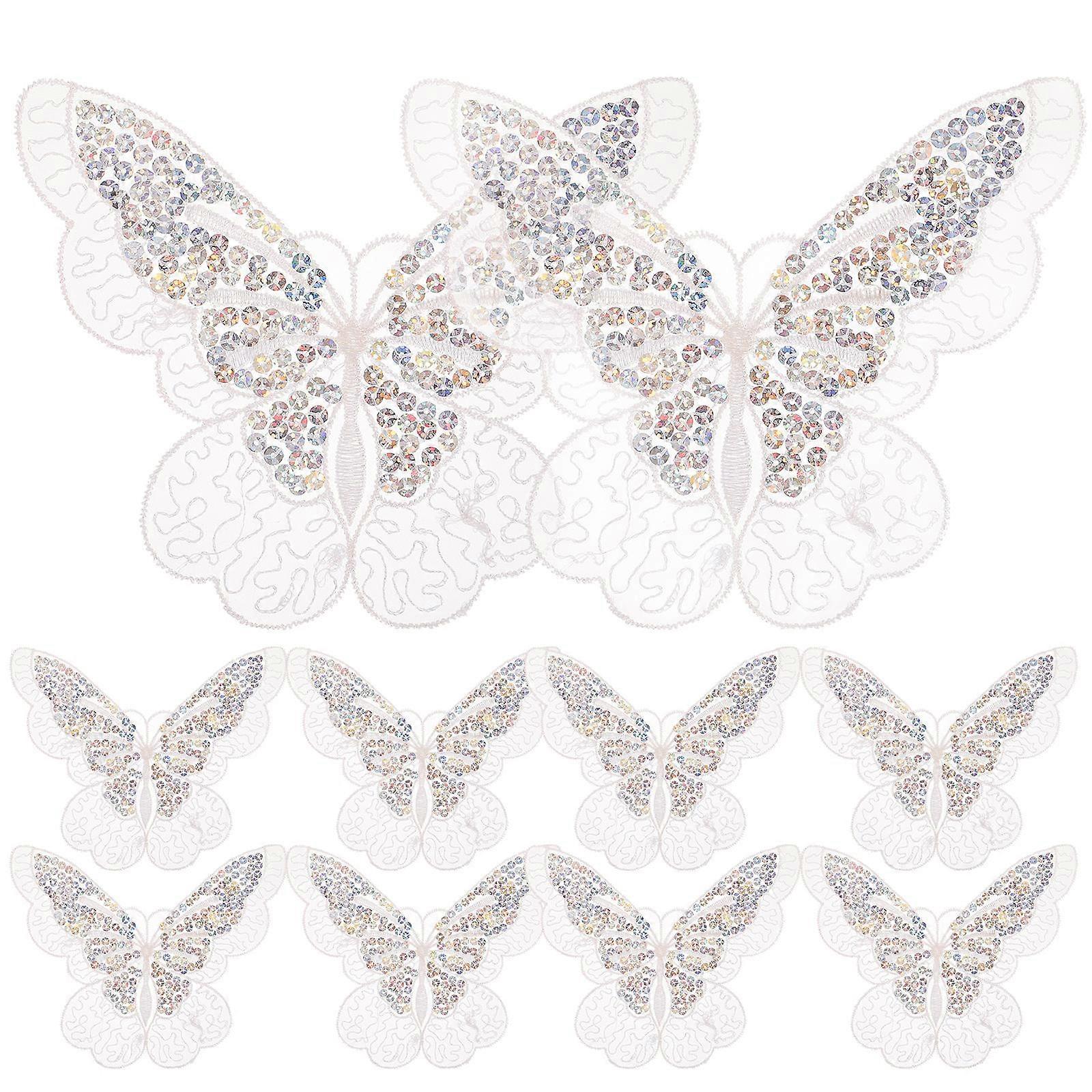 10Set Decorative Butterfly Patches Organza Fabric For Various Occasions Suitable For Women Fashion Enthusiasts