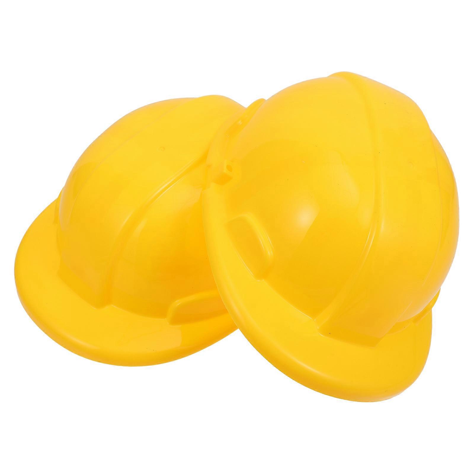 2pcs Kids Plastic Construction Hats Party Supplies Simulation