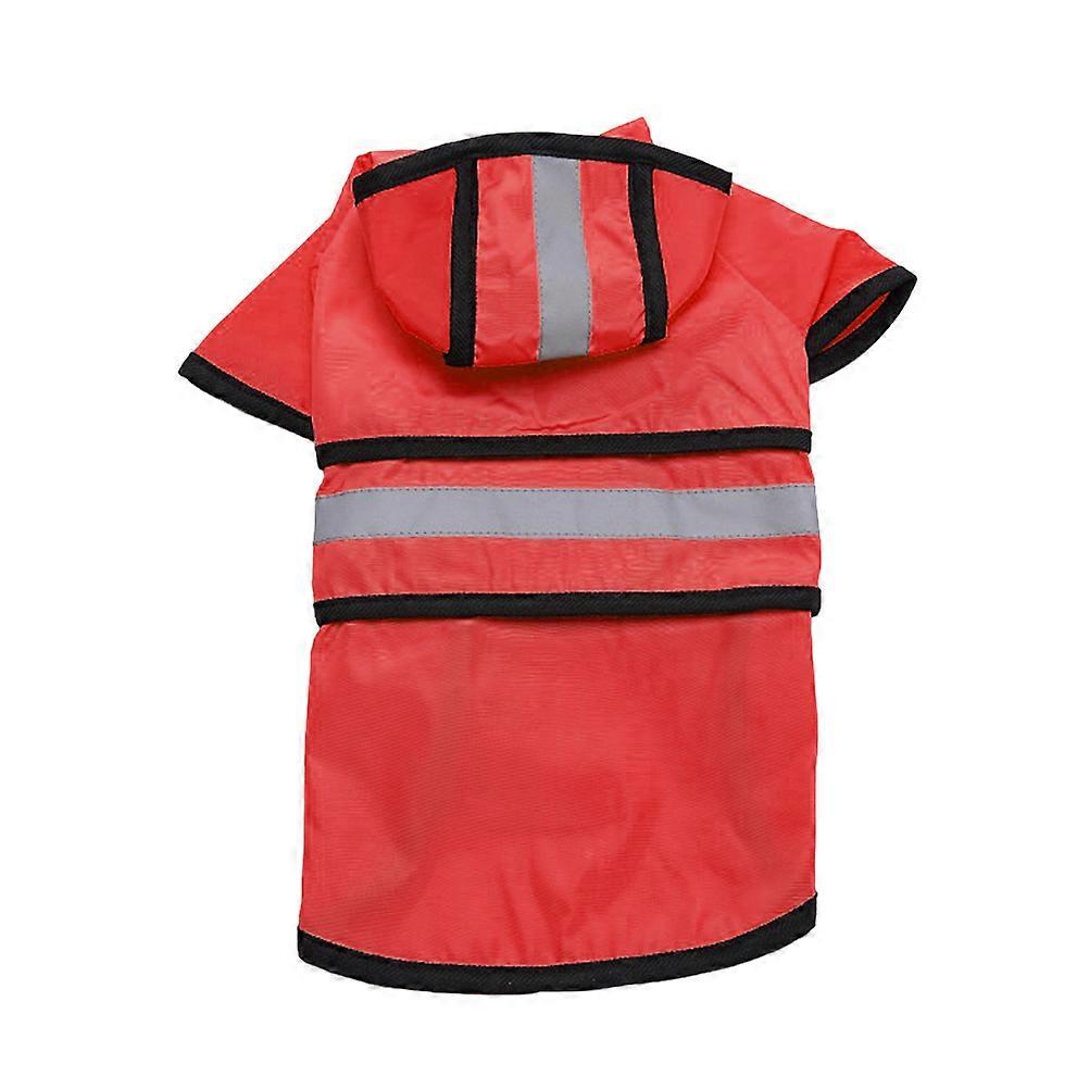 Waterproof Rainwear For Pets Featuring Fitted Hat In Red Color Ideal For Small Dogs And Cats For Rainy Weather 1Pack