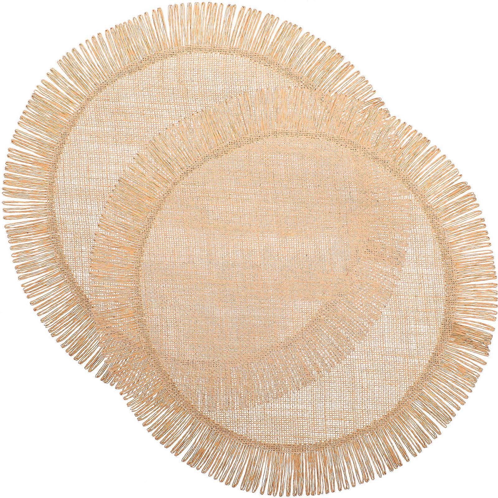 Runda vävda matbordsmattor med värmeisolering för husägare 40X40CM 2st