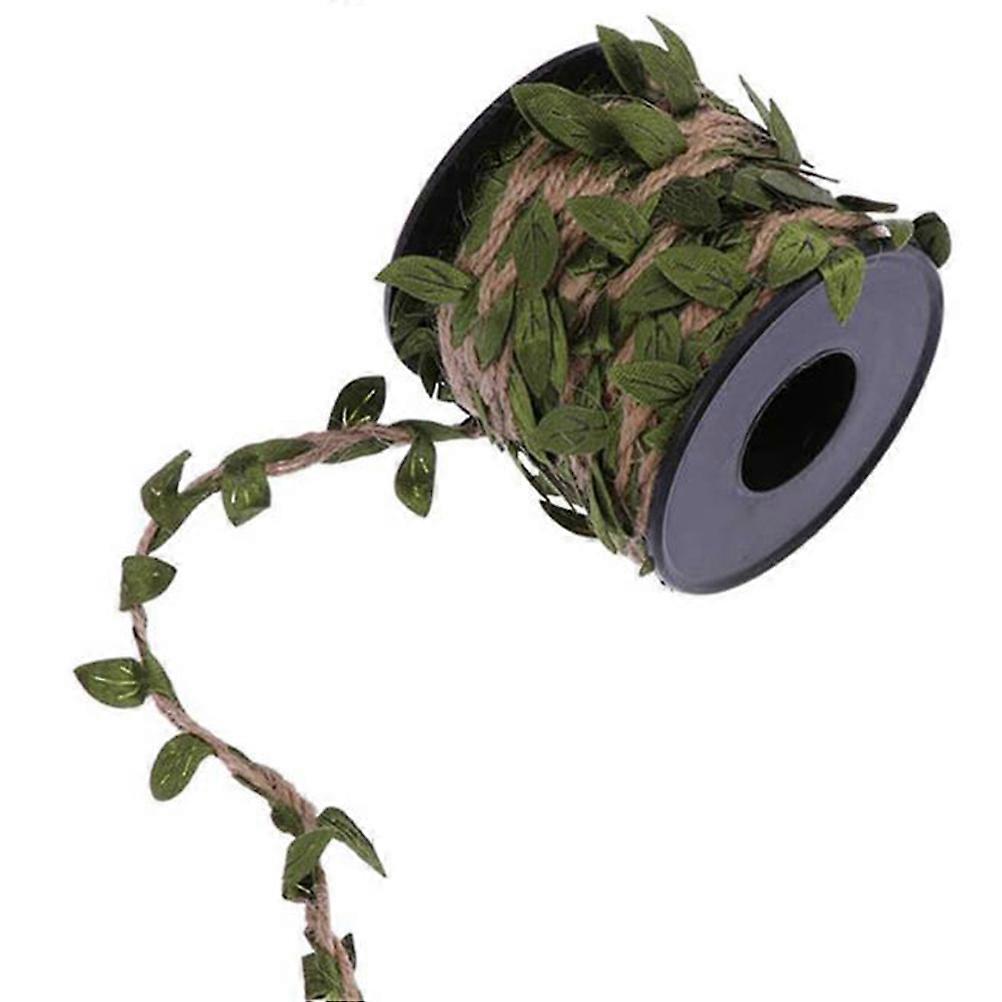 2PC Leaf Weaving Forest Series Hemp Rope Fresh Decoration Bouquet Wrapping Rope DIY Background Rattan 10M