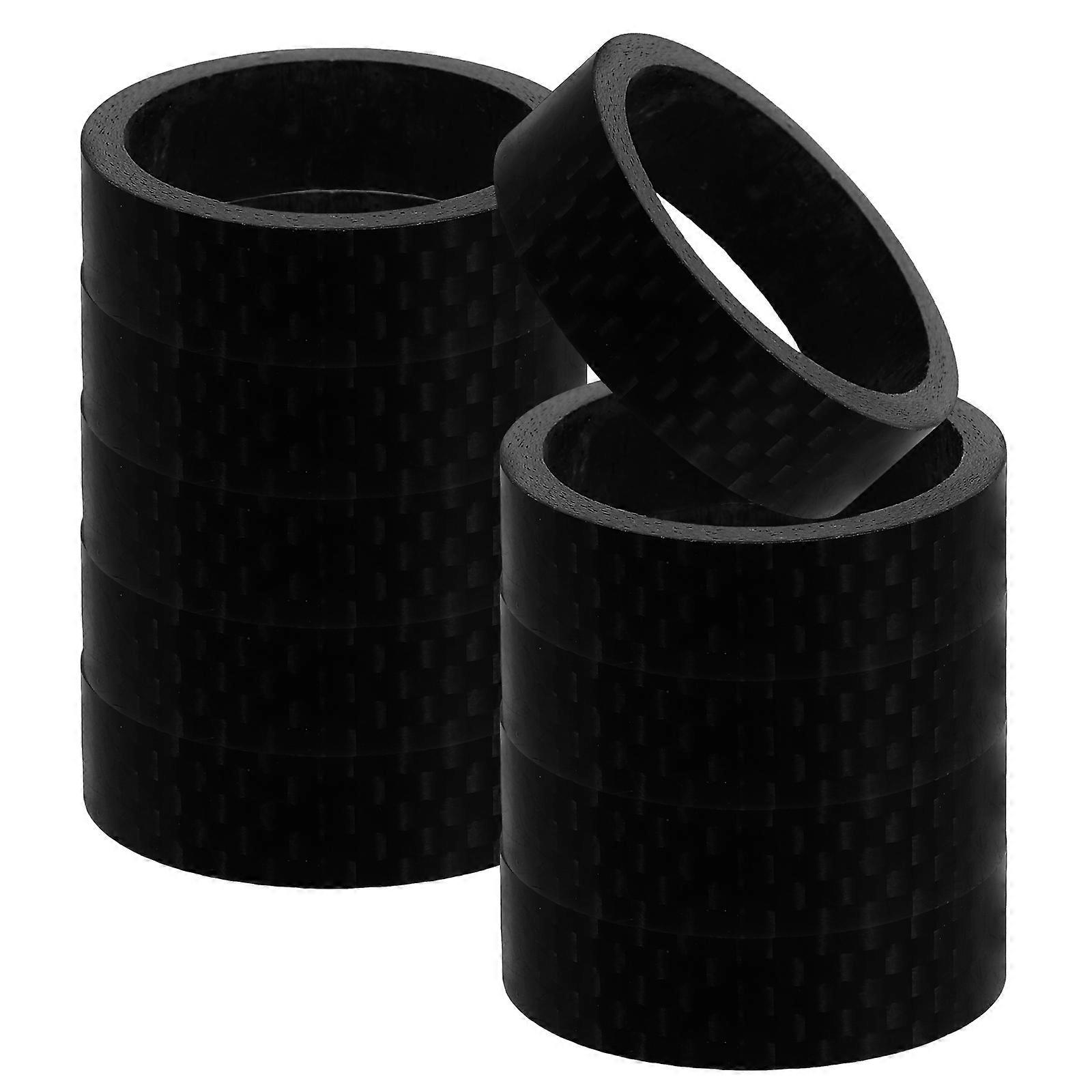 6pcs Stem Spacers Carbon Fiber Headset Washers for Road and Mountain Bikes, 10mm Threadless Design for Improved Steering Precision