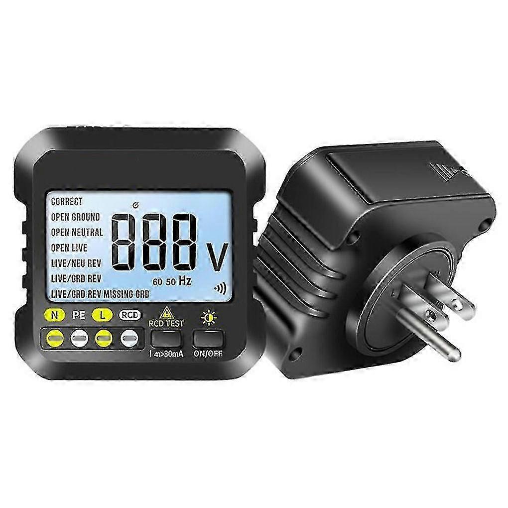 2025 Digital Socket Tester Polarity Zero Line Detector Electrician Tool Us