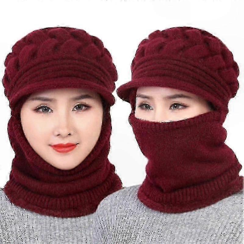 Winter Knitted Balaclava Hat Windproof Thermal for Elders Men Women