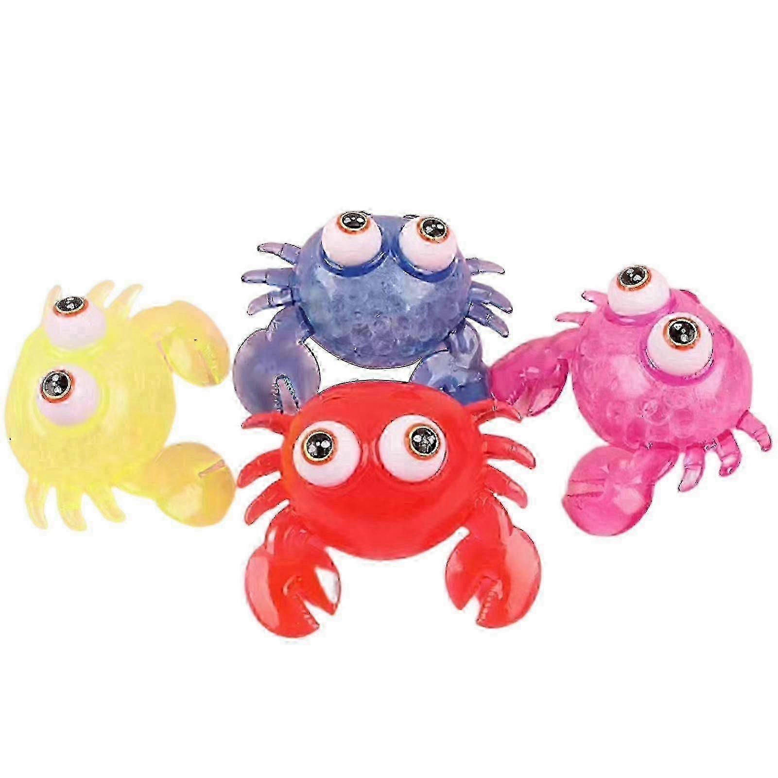 Crab Squeeze Toy Flexible Elastic Anti-stress Balls Colored Pinch Toy Relieve Stress Vent Toys Fidget Squishes Decompression Toy Party Favor KAESI