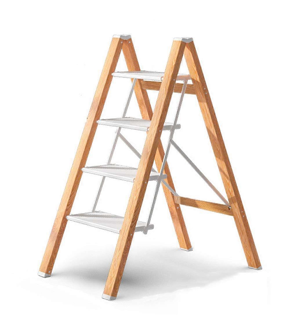 Foldable Step Stool For Home Use, 4-Tier Aluminum Ladder, No Assembly, Flower Stand And Shelf