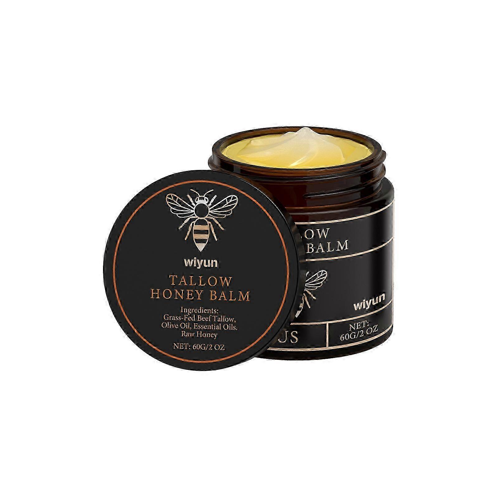 1-3x Organic Grass-Fed Beef Tallow Balm with Raw Honey