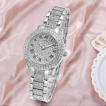 Mode Damen Strass Quarzuhr Glatte Oberfläche Uhr Bequeme Kleidung