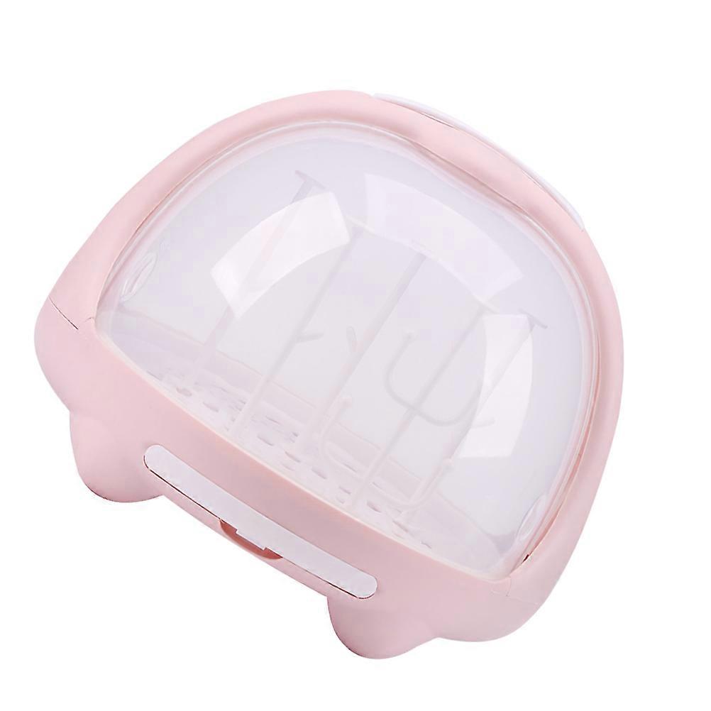 Child Tableware Storage Box Home Use Pink Pp Dry Storage Dustproof 1Set