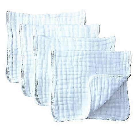 Burp Cloths 4 Pack Large 20" by 10" 100% Cotton 6 Layers Extra Absorbent and Soft by Synrroe