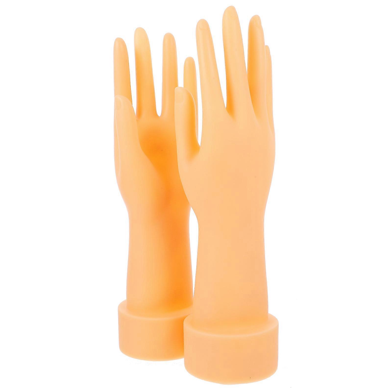 Glove Display Hand Model Showcase Holder for Women Practical Beige Plastic 1 Pair