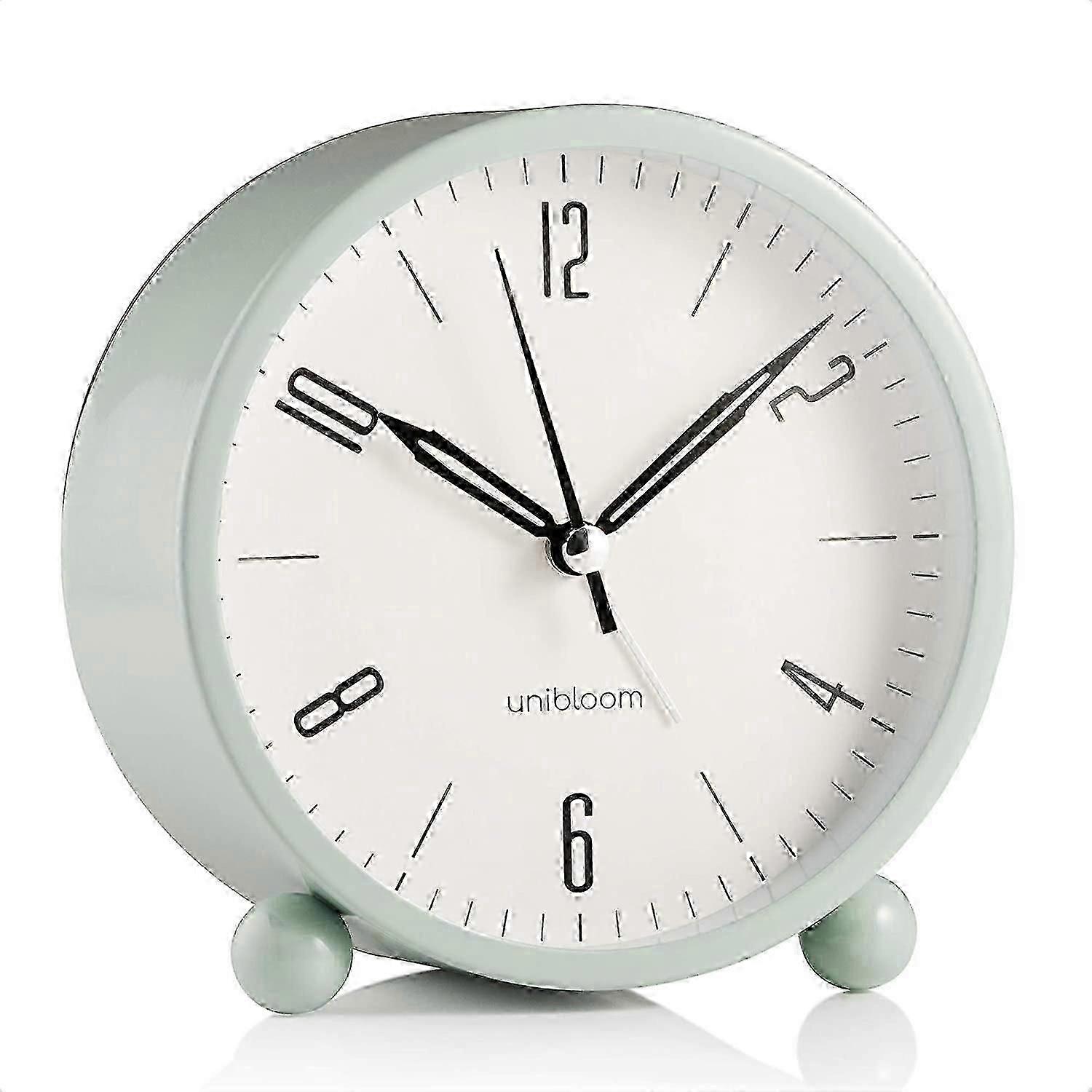 Silent Alarm Clock - Non Ticking Analog Alarm Clocks with Warm Light --Yvan