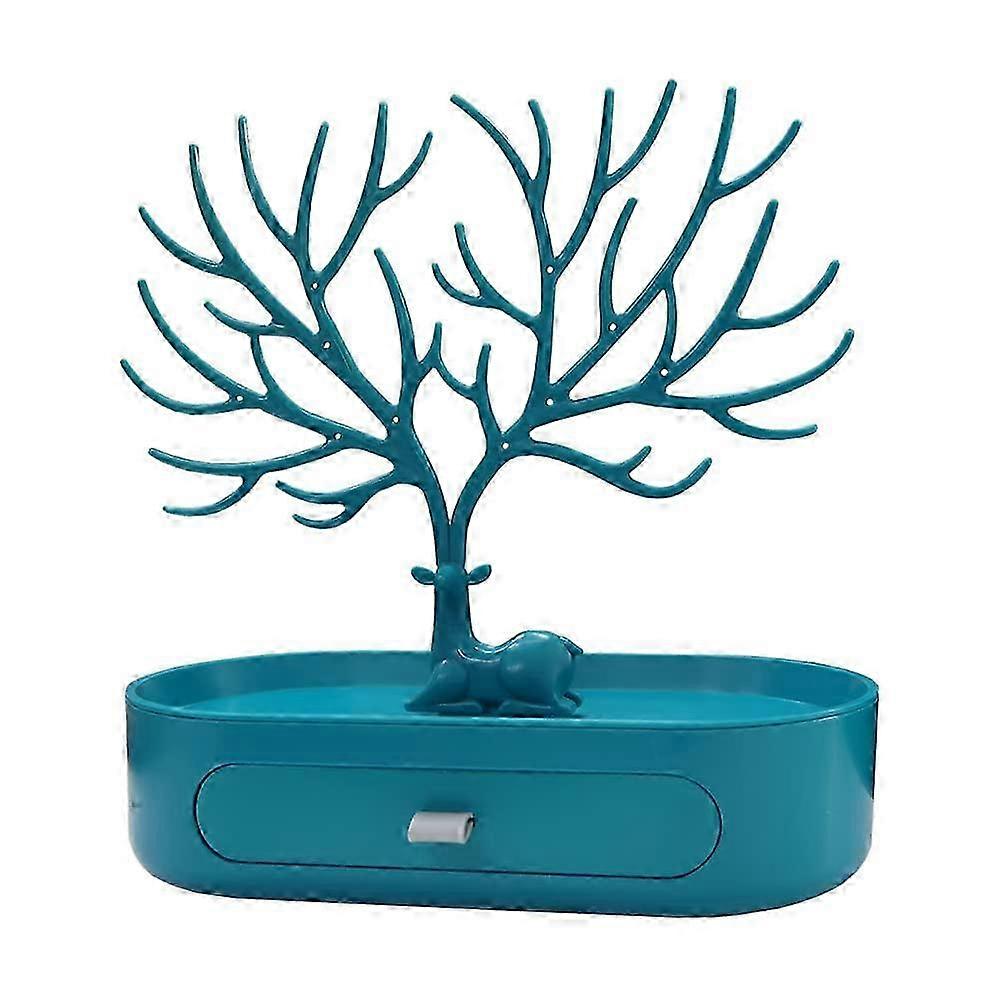 アントラーズジュエリースタンド、引き出し付き、ネックレスとイヤリングホルダー、ブレスレットディスプレイオーガナイザー、ジュエリーツリー収納