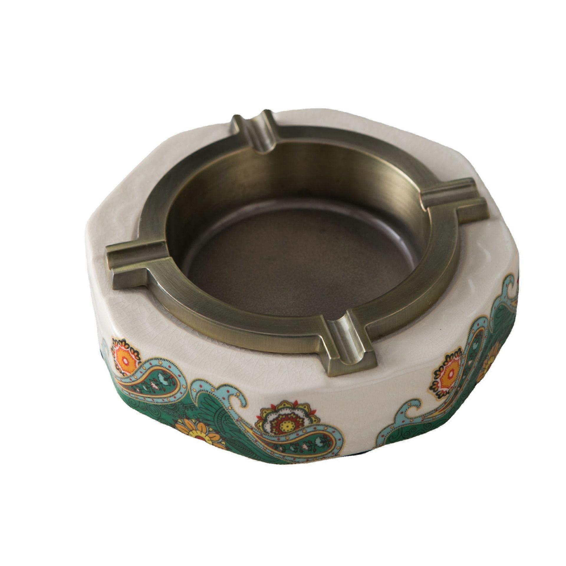 Central Asia Ceramic Cigar Ashtray White Porcelain