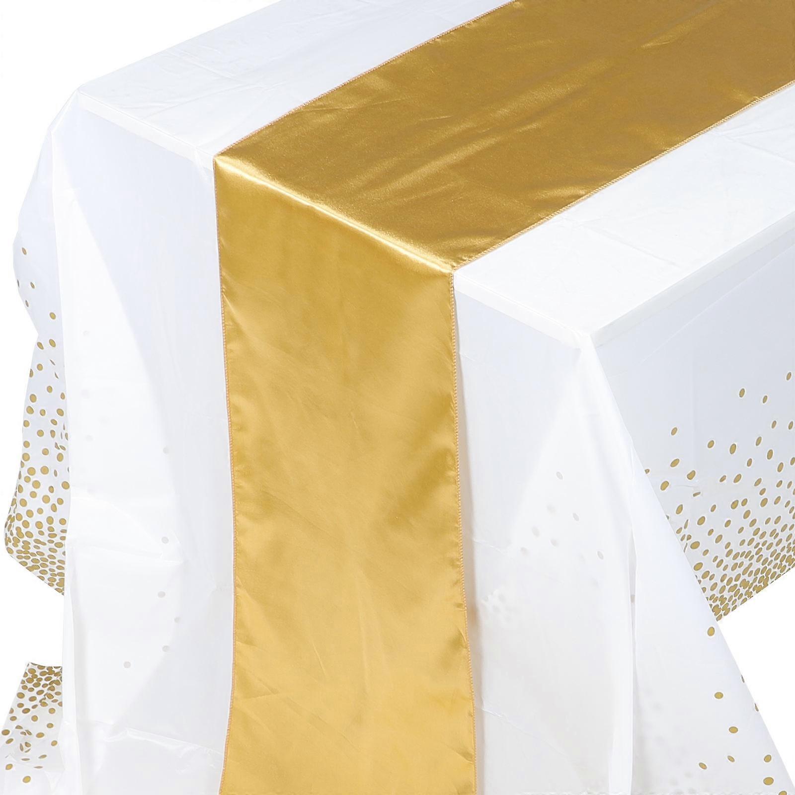 Golden Plastic Tablecloth for Birthday Decor Perfect for Party Table Cover and Festive Occasions 70x104 inches