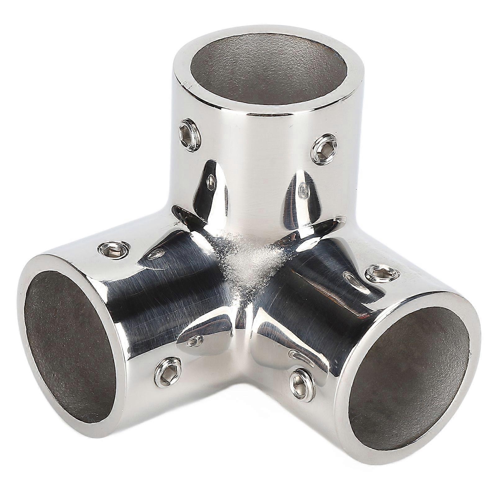 3 Way Corner Tee Joint 316 Stainless Steel Mirror Polished Yacht Hand Rail Elbow Pipe Fittings25mm