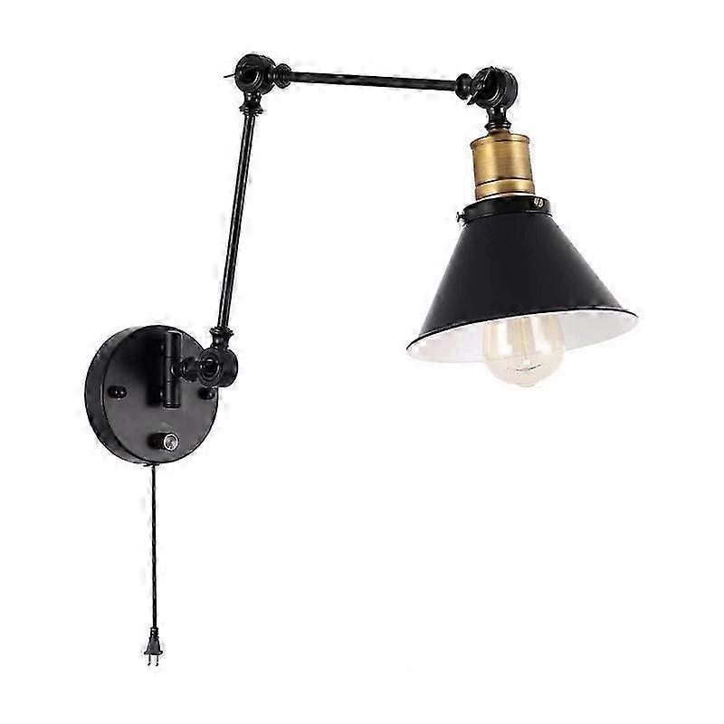 Dimmable industrial wall light with on/off button, swivel arm light...