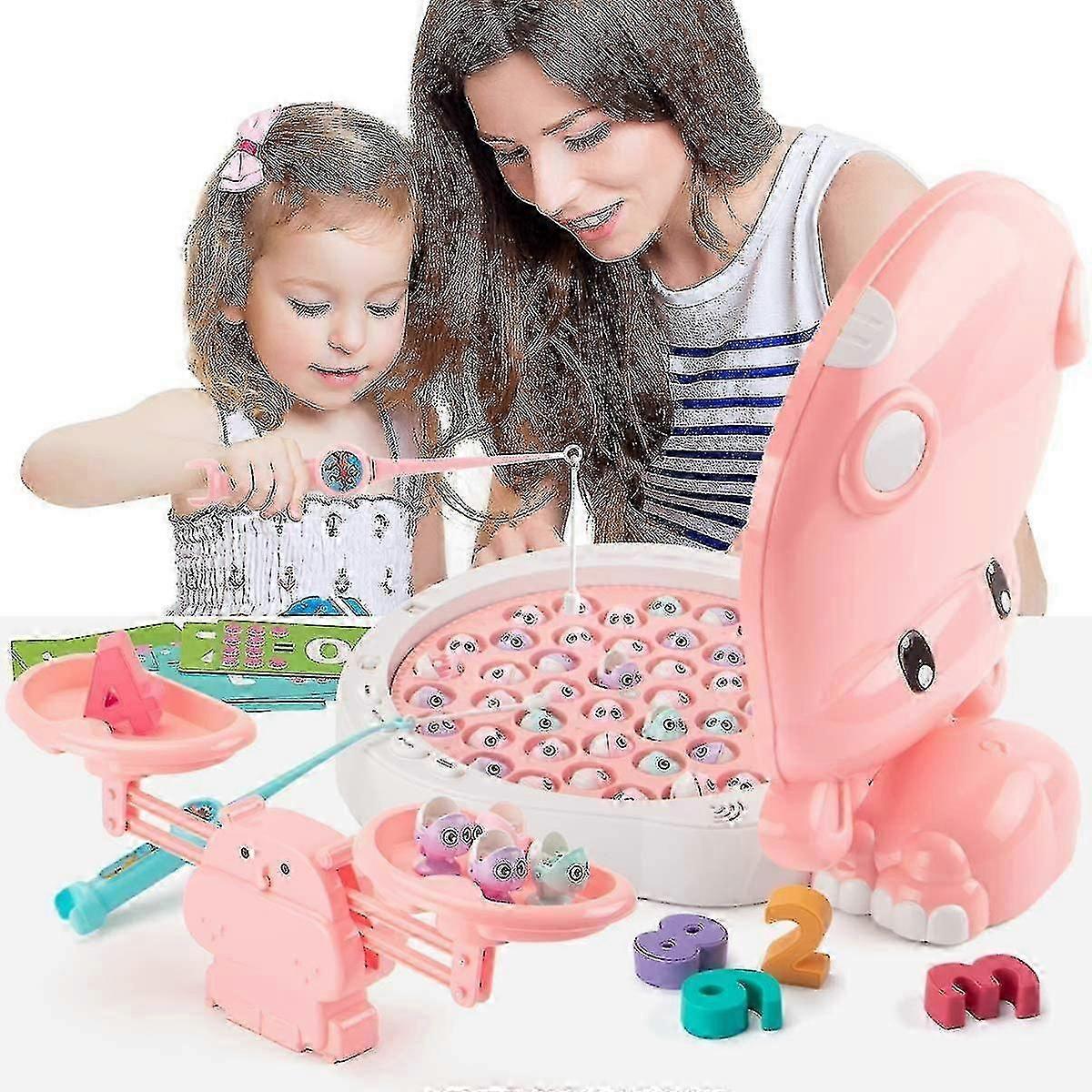 Kids Fishing Toy Set, Toddler Learning Counting Math Toys WITH/ Balance