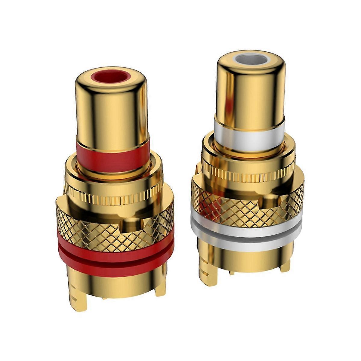 High-End Solid Copper 24K Gold-Plated Female Jack Receptacle for Hifi Audio/Video Amplifier Panel Mounting