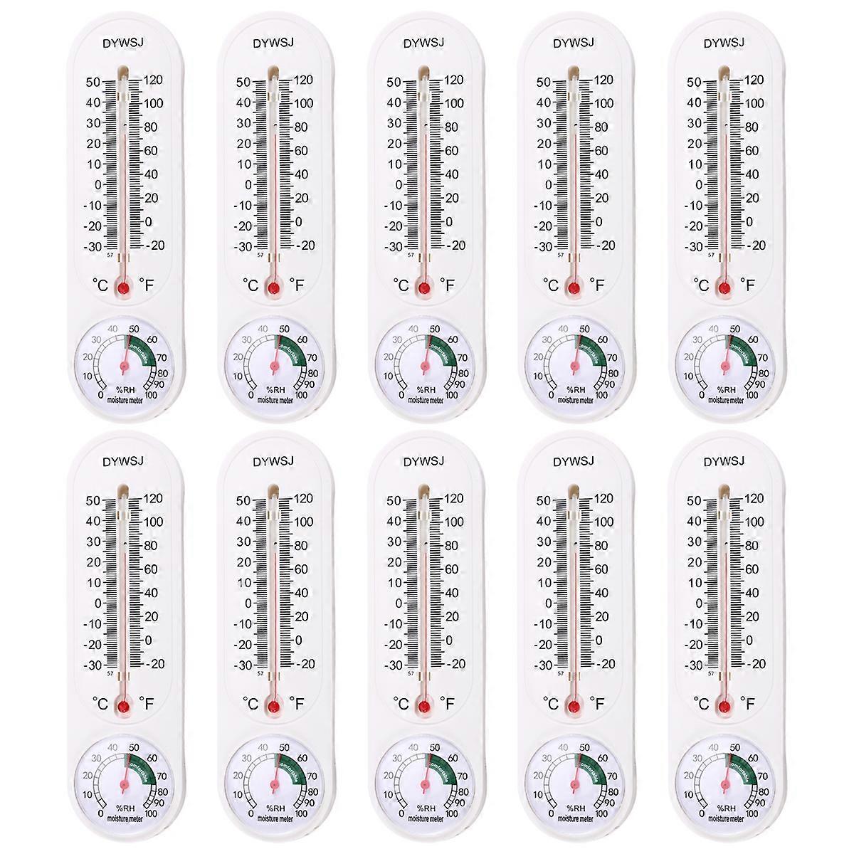 Indoor Thermometer Hygrometer Pointer Wall Vertical Hygrometer Red Water Long White Bar Hanging Thermometer