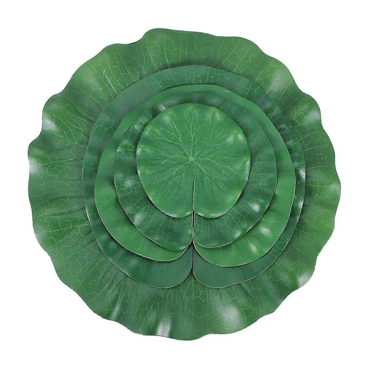 10 Pieces 5 Kinds Artificial Floating Foam Lotus Leaves Pads Artificial Foliage Pond Decor for Pool