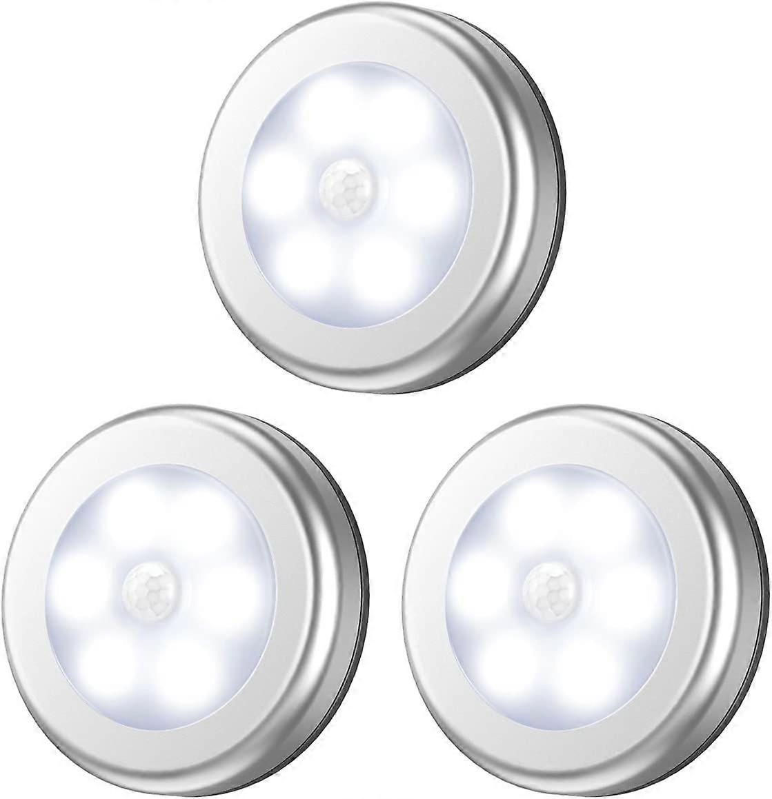 Night Light with Motion Sensor (3 Pack, White), 6 LED Motion Sensor Light, Auto