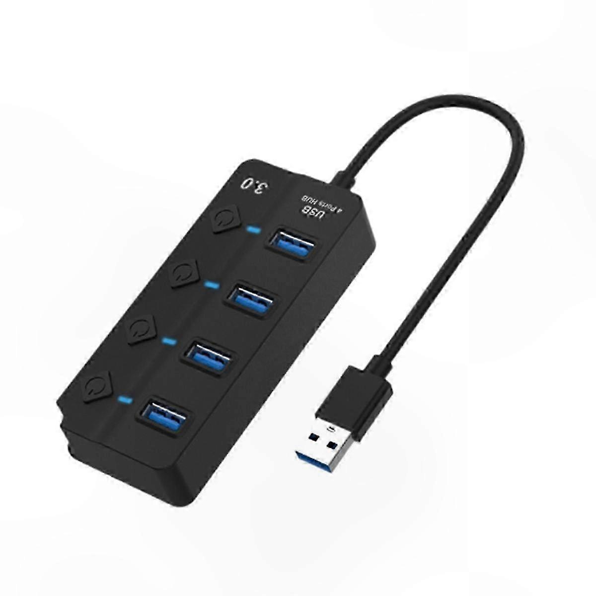 USB 3.0 Hub with 4 Ports for Computer Connectivity and Data Transfer Solutions