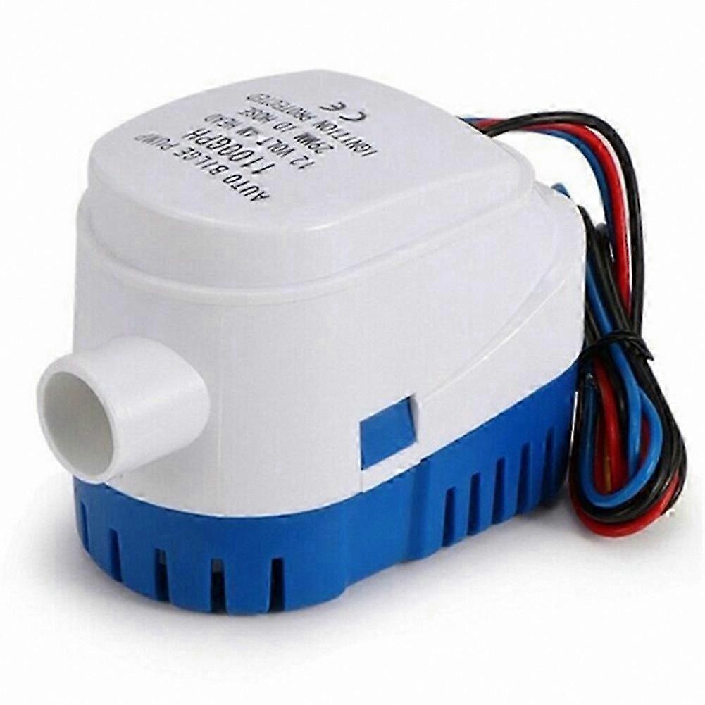Submersible Electric Bilge Pump with Auto Float Switch for Boats, 750-1100 GPH, Compatible with 12V 24V DC and 110V 220V AC Power Sources