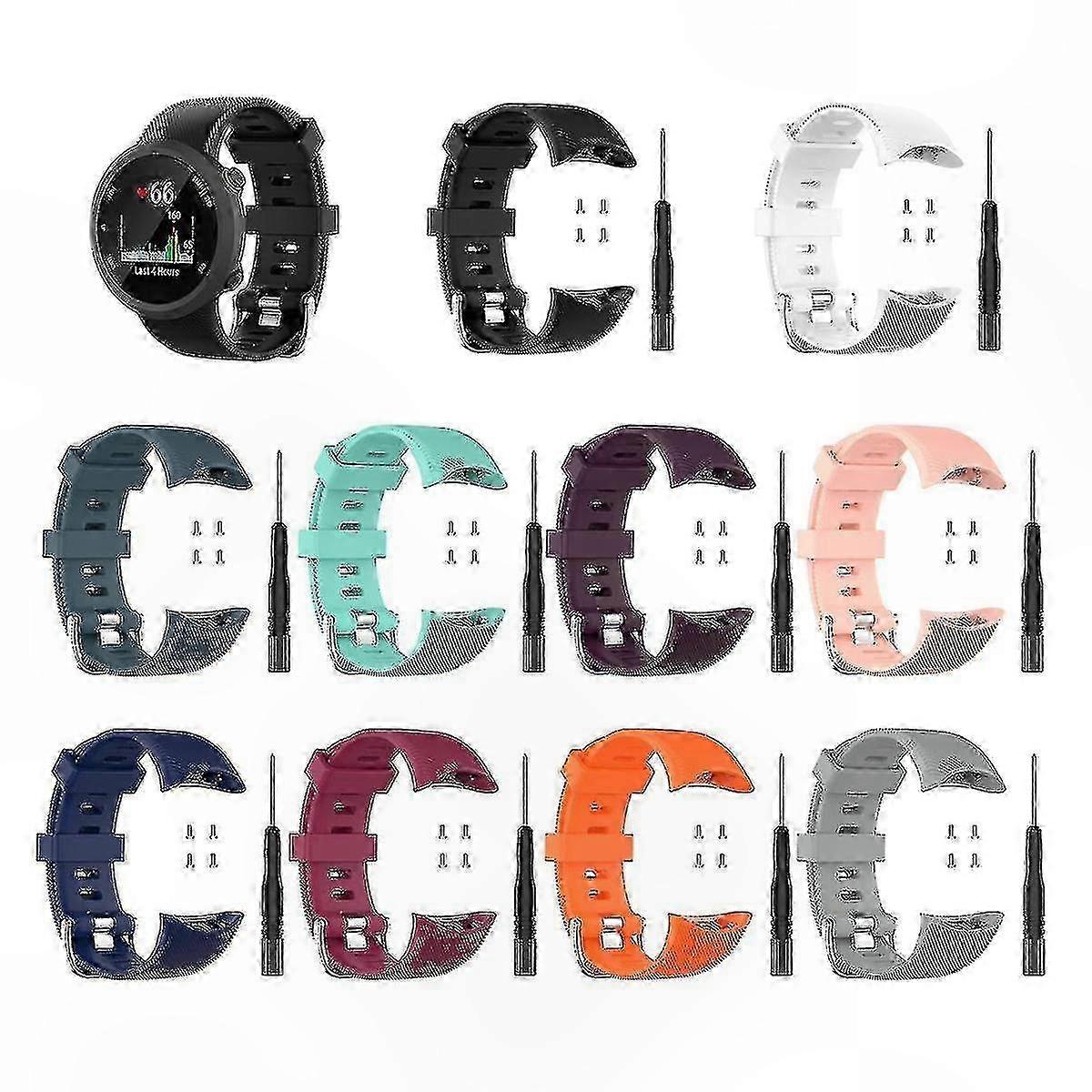 Silicone Watch Strap for Forerunner 45/45s, Replacement Band with Case-Compatible Design for Smartwatches